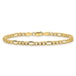 14K 3.5mm Semi-Solid Figaro with Lobster Clasp Anklet - Image 4