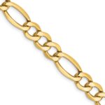14K 7.3mm Semi-Solid Figaro with Lobster Clasp Chain