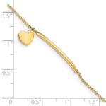 14K Polished Heart Dangle and Bar 5.Baby/Child Bracelet with 0.Extender - Image 3