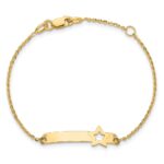 14K Polished Solid Chain/Solid Plate Star 27.7x8mm Plate 5.Baby/Child ID Bracelet with Extender - Image 4