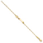 14K Polished Miraculous Medal and 19x4mm Plate 6 inch Baby/Child ID Bracelet - Image 2
