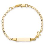14K Polished Horse and 17x5mm Plate 6 inch Baby/Child ID Bracelet - Image 4