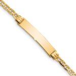 14k Polished Solid Chain/Solid Plate Anchor Link 26x5mm Plate 6 inch Baby/Child ID Bracelet