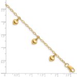 14K Child's Puffed Heart Charm Bracelet - Image 3