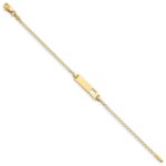 14k Polished Solid Chain/Solid Plate Flat Curb Link Cut-out Heart 20x5mm Plate 5.5 inch Baby/Child ID Bracelet - Image 2