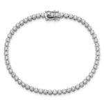 14k White Gold 2 carat Lab Grown Diamond VS/SI+ G+ Complete Round Tennis Bracelet - Image 4