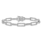 14k White Gold 1 3/8 carat Lab Grown Diamond VS/SI+ G+ Complete Fashion Link Bracelet - Image 3