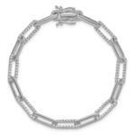 14k White Gold 1 3/8 carat Lab Grown Diamond VS/SI+ G+ Complete Fashion Link Bracelet - Image 4