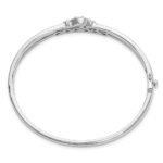 14k White Gold 3/4 carat Lab Grown Diamond VS/SI+ G+ Complete Double Strand Infinity and Pear Bangle Bracelet - Image 2