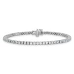 14k White Gold  2 3/4 carat Lab Grown Diamond VS+ F+ Complete Tennis Bracelet - Image 3
