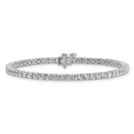 14k White Gold  5 carat Lab Grown Diamond VS/SI+ G+ Complete Tennis Bracelet - Image 3