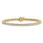 14k 5 carat Lab Grown Diamond VS+ F+ Complete Tennis Bracelet - Image 3