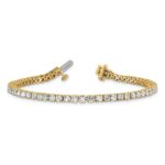 14k 5 carat Lab Grown Diamond VS+ F+ Complete Tennis Bracelet - Image 5