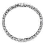 14k White Gold  10 carat Lab Grown Diamond VS+ F+ Complete Tennis Bracelet - Image 4