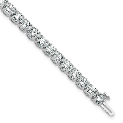 14k White Gold  14 carat Lab Grown Diamond VS+ F+ Complete Tennis Bracelet
