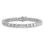14k White Gold 16 carat Lab Grown Diamond VS+ F+ Complete Tennis Bracelet - Image 3