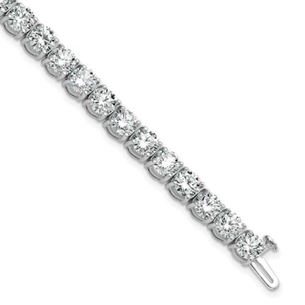 14k White Gold 16 carat Lab Grown Diamond VS+ F+ Complete Tennis Bracelet