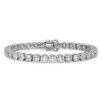 14k White Gold  11 1/8 carat Lab Grown Diamond VS+ F+ Complete Tennis Bracelet - Image 3