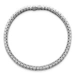 14k White Gold 7 carat Lab Grown Diamond VS/SI+ G+ Complete Princess Bezel Set Tennis Bracelet - Image 4