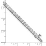 14k White Gold 7 carat Lab Grown Diamond VS+ F+ Complete Princess Prong Set Tennis Bracelet - Image 7