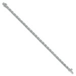 14k White Gold 7 carat Lab Grown Diamond VS+ F+ Complete Princess and Round Tennis Bracelet - Image 2