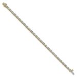 14k 7 carat Lab Grown Diamond VS/SI+ G+ Complete Princess and Round Tennis Bracelet - Image 2