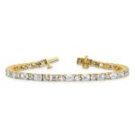 14k 10 carat Lab Grown Diamond VS/SI+ G+ Complete Emerald and Round Tennis Bracelet - Image 5