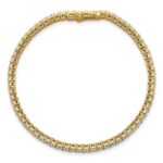 14k 5 carat Lab Grown Diamond VS/SI+ G+ Complete Princess Prong Set Tennis Bracelet - Image 4