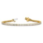 14k 5 carat Lab Grown Diamond VS/SI+ G+ Complete Princess Prong Set Tennis Bracelet - Image 5