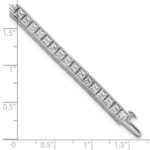 14k White Gold 10 carat Lab Grown Diamond VS/SI+ G+ Complete Princess Bezel Set Tennis Bracelet - Image 6