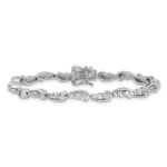 14k White Gold 3 3/8 carat Lab Grown Diamond VS/SI+ G+ Complete 7 inch Bracelet - Image 3