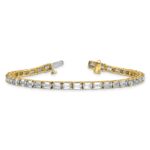 14k 10 carat Lab Grown Diamond VS/SI+ G+ Complete Emerald Tennis Bracelet - Image 5