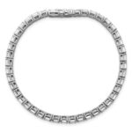 14k White Gold 7 carat Lab Grown Diamond VS/SI+ G+ Complete Emerald Tennis Bracelet - Image 4
