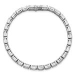 14k White Gold 10 carat Lab Grown Diamond VS/SI+ G+ Complete Emerald Bezel Set Tennis Bracelet - Image 4