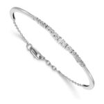 14k White Gold 3/4 carat Lab Grown Diamond VS/SI+ G+ Complete Graduated Bangle Bracelet