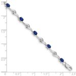 10k White Gold Blue Sapphire/White Sapphire Bracelet - Image 4