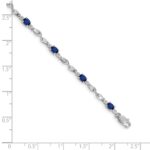 10k White Gold Diamond and Sapphire Bracelet - Image 3
