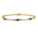 10k Diamond and Sapphire Bracelet - Image 3