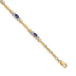 14k Complete Diamond and Oval Tanzanite Heart Design 7 inch Bracelet - Image 2