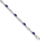 10k White Gold Diamond and Sapphire Bracelet