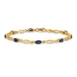 10k Diamond and Sapphire Bracelet - Image 3