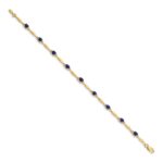 14k Complete Diamond and Oval Sapphire 7.25 inch Bracelet - Image 2