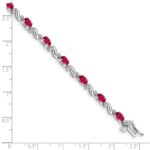 10k White Gold Diamond and Ruby Bracelet - Image 3