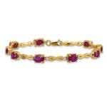 14k Complete Diamond and Oval Ruby Infinity 7 inch Bracelet - Image 3