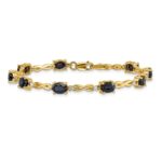 14k Complete Diamond and Oval Sapphire Infinity 7 inch Bracelet - Image 3