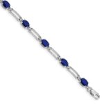 10k White Gold Diamond and Sapphire Bracelet