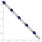 10k White Gold Diamond and Sapphire Bracelet - Image 3