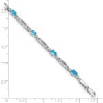 10k White Gold Diamond and Blue Topaz Bracelet - Image 3