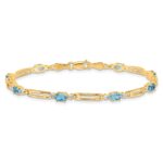 10k Diamond and Blue Topaz Bracelet - Image 3
