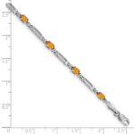 10k White Gold Diamond and Citrine Bracelet - Image 3